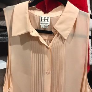 Peachy pink silk Haute Hippie shirt